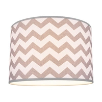 Lampshade Cylinder E27 H40 White-Gray Cotton with zigzag pattern A0520