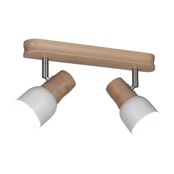 Svantje Ceiling Lamp 2xE14 Max.40W Birch Wood/White Metal 2239260