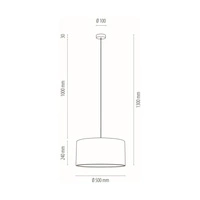 Luna Lampa Wisząca 1xE27 Maks. 60W Drewno Brzozowe/Przezroczysty Kabel PCV/Wielokolorowy Klosz Tapety 1016008410261