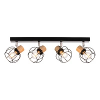 Phiphi Ceiling Lamp 4xE27 Max.60W Black/Chrome/Oiled Oak 26114404