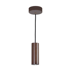 Pipe Pendant Lamp Incl. 1xGU10 LED 5W Walnut Beech Wood/Black Fabric Cable 1559176