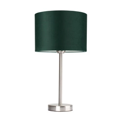 Scarlett Table Lamp 1xE27 Max.40W Satin Metal/Transparent PVC Cable/Green Velvet Shade 7754027