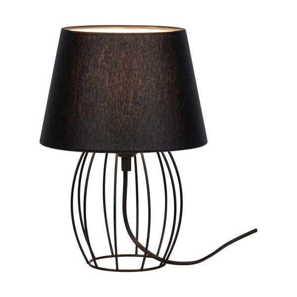 Merano Table Lamp 1xE27 Max.25W Black Metal/Black PVC Cable/Black Fabric Shade 7564104