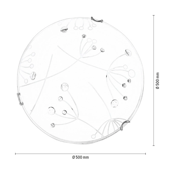 Maryland Ceiling Lamp Incl. 1xLED Integrated 2600lm 2700K 30W Chrome Metal/White-Transparent Glass 4375112