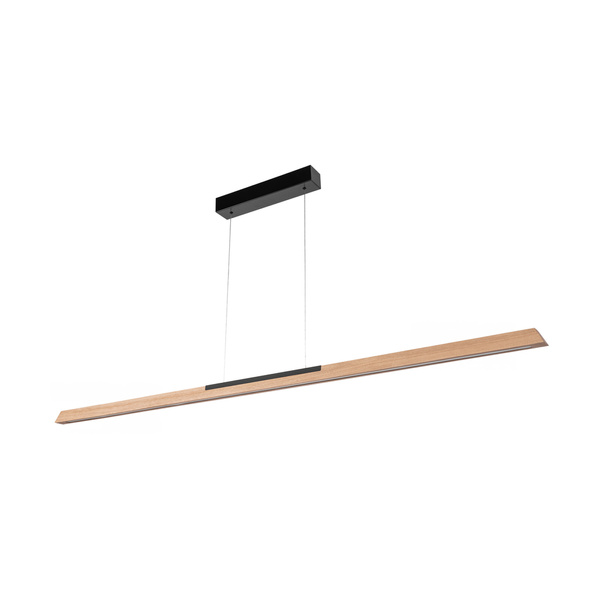 Jonas Pendant Lamp 1xLED 24V 25W Int. Black/Oiled Oak with Touch Dimmer/Rollizug (1600mm)