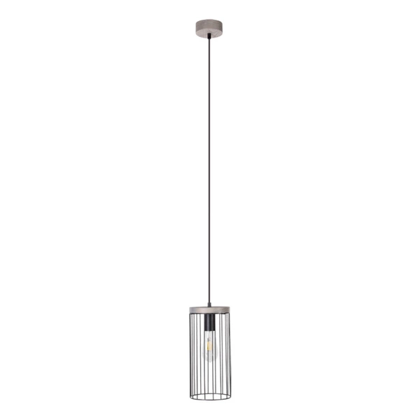 Timeo Pendant Lamp 1xE27 Max.60W Stained Pine Gray/Black PVC Cable/Black Metal 195109157