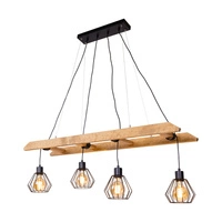 Eskalo Pendant Lamp 4xE27 Max.60W Stained Pine Brown/Black Metal/Black PVC Cable 7229451