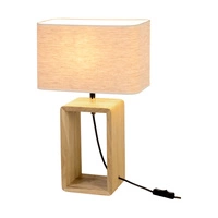 Boho Lampa Stołowa 1xE27 Max.25W Dąb Olejowany/Czarny Oplot/Beżowy Len 77191174