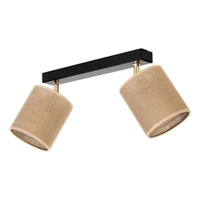 Jute Ceiling Lamp 2xE27 Max.25W Black/Beige 56793204