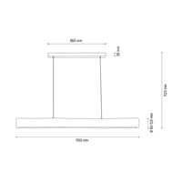 Lampa wisząca Lucas 1xLED Samsung 24V zintegrowana 3080lm 3000K 33W barwiona sosna szara/czarny metal/przezroczysty kabel PVC z dotykowym ściemniaczem 69670104