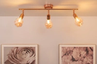 Bulbs Ceiling Lamp Incl. 3xG9 Max.28W Copper Metal/Transparent Glass 2507313