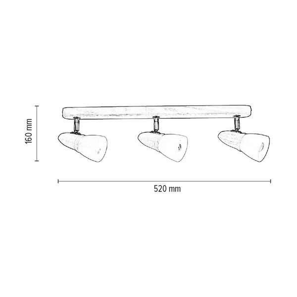 Julietta Ceiling Lamp 3xE14 Max.40W Bleached Oak/White Glass 2215332
