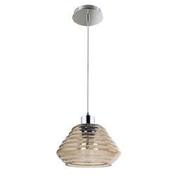 Bali Pendant Lamp 1xE27 Max.60W Chrome Metal/Transparent PVC Cable/Brown Glass 1198128