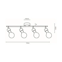 Marjolaine Ceiling Lamp 4xE27 Max.25W Oiled Oak/Black Metal 2831404