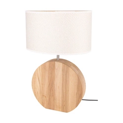 Logan Table Lamp 1xE27 max. 40W Oiled Oak/Cream-Silver 7017411611524