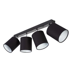 Aprillia Ceiling Lamp 4xE27 Max.25W Black Metal/Chrome Metal/Black Fabric Shade