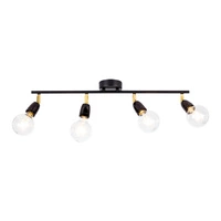 Porcia Ceiling Lamp 4xE27 Max.25W Black Metal/Gold Metal/Black Ceramics 8127404