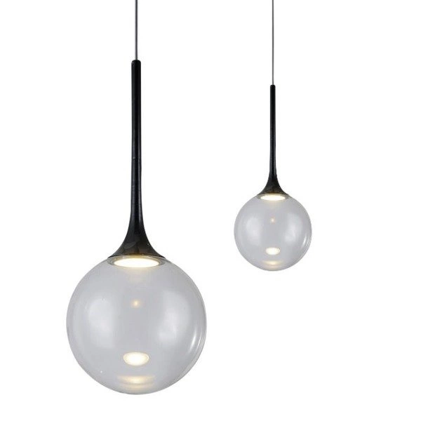 Ballare Pendant Lamp Incl. 1xLED Integrated 1200lm 2700K 15W Metal Black/Black PVC Cable/Transparent Glass 1772104