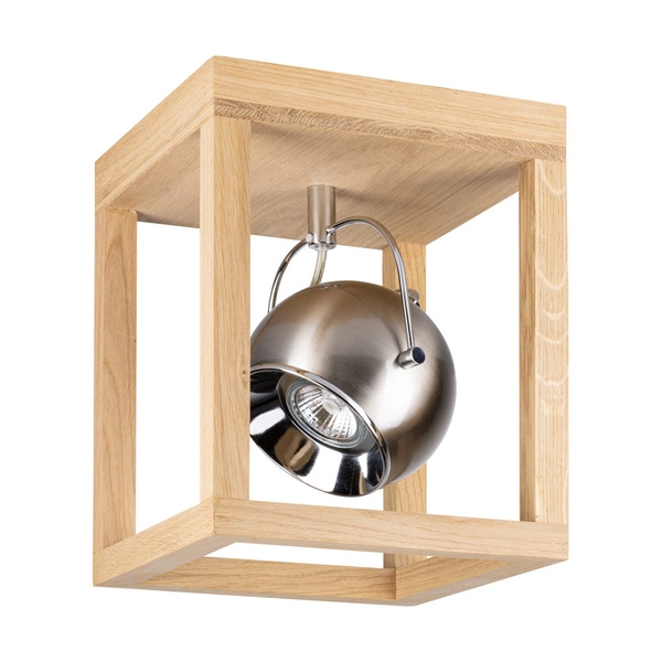 Roy Ceiling Lamp Incl.1xLED GU10 5W Oiled Oak/Satin Metal 5227174