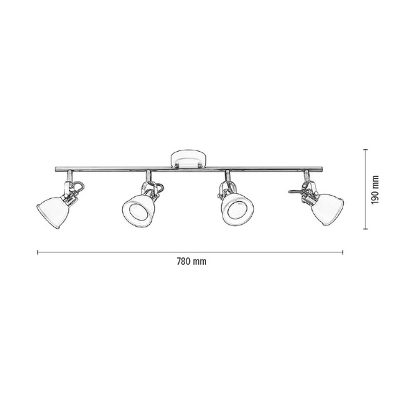 Anita Ceiling Lamp 4xGU10 Max.50W Chrome Metal/Black Metal 2766404