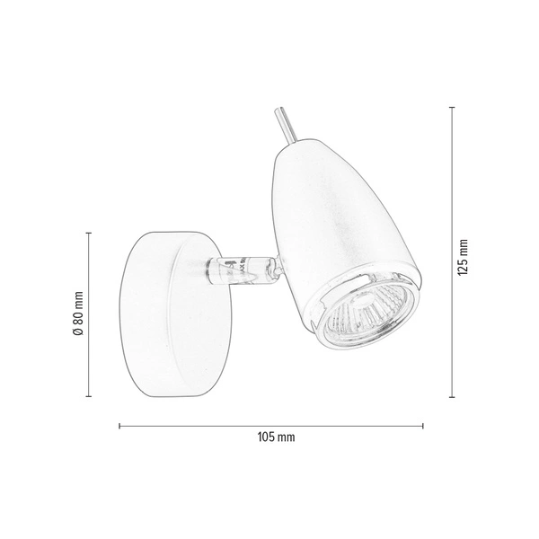 Linda Wall Lamp 1xGU10 Max.50W Chrome Metal/Black Metal 2098104