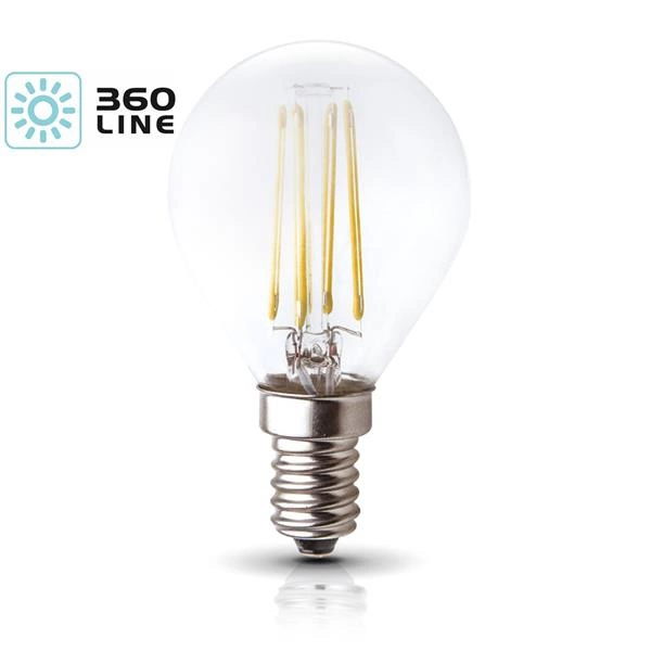 Żarówka ozdobna FILAMENT LED E14 4W ciepła 3000K kulka G45