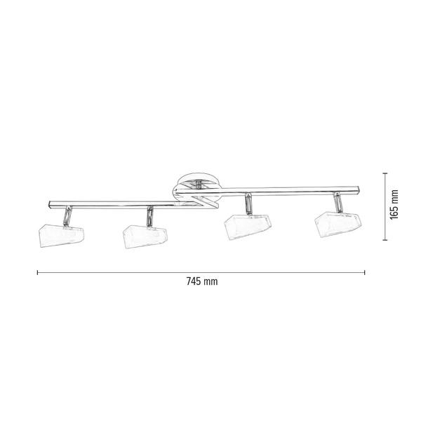 Ariel Ceiling Lamp Incl. 4xG9 Max.28W Chrome Metal/White Glass 2408428