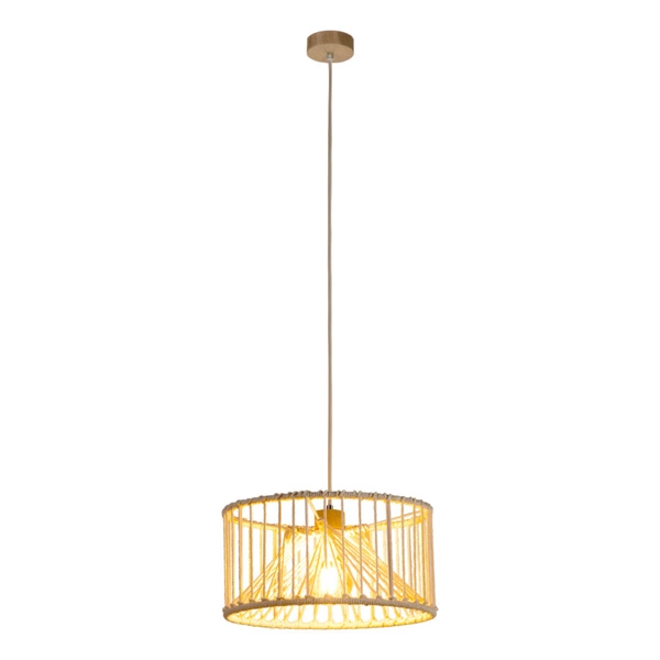 Reve Pendant Lamp 1xE27 Max.15W LED Oiled Oak/Cream Braided Cotton Cord/Natural Fabric Cable 184517174