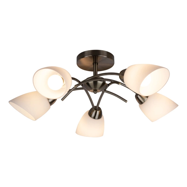 Viletta Ceiling Lamp 5xE27 Max.60W Patina Metal/White Glass 8141511