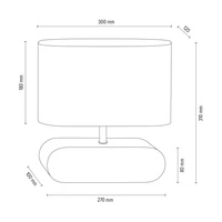 Lampa stołowa Marinna 1xE27 maks. 25W drewno bukowe orzechowe/przezroczysty kabel PVC/abażur z czarnej tkaniny 7615076