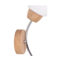 Parma Wood Wall Lamp 1xE27 Max.60W Oiled Oak/Chrome Metal/White Glass 8320174