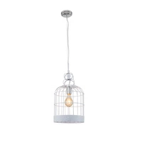 Cage Pendant Lamp 1xE27 Max.60W Chrome Metal/White Metal/Transparent PVC Cable 9501102