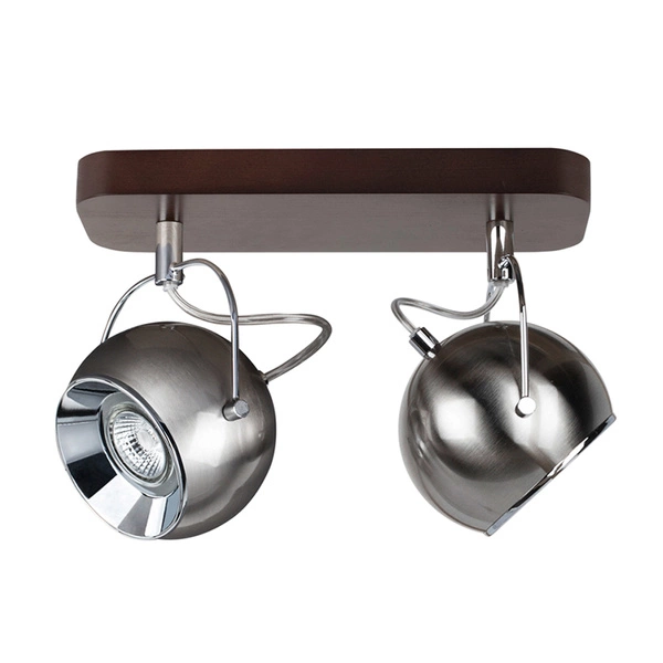 Ball Wood Ceiling Lamp Incl. 2xLED GU10 5W Walnut/Satin 5131276