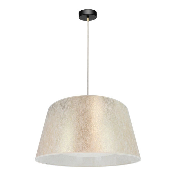 Ora Pendant Lamp 1xE27 Max.40W Black Metal/Transparent PVC Cable/Gold Fabric Shade 96204123