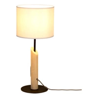 Colette Grey Table Lamp 1xE27 Max.40W Stained Pine Gray/Black Metal/Black Fabric Cable/Gray Fabric Shade 8620217104