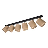 Jute Ceiling Lamp 6xE27 Max.25W Black/Beige 56792604