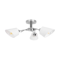 Lampa sufitowa Mette 3xE27 Max.40W Chromowany metal/biały klosz z tkaniny 8341328