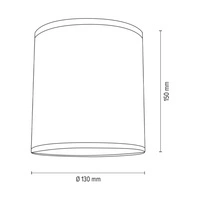 Abażur Cylinder E27 H20 Czarny Tkanina A0983