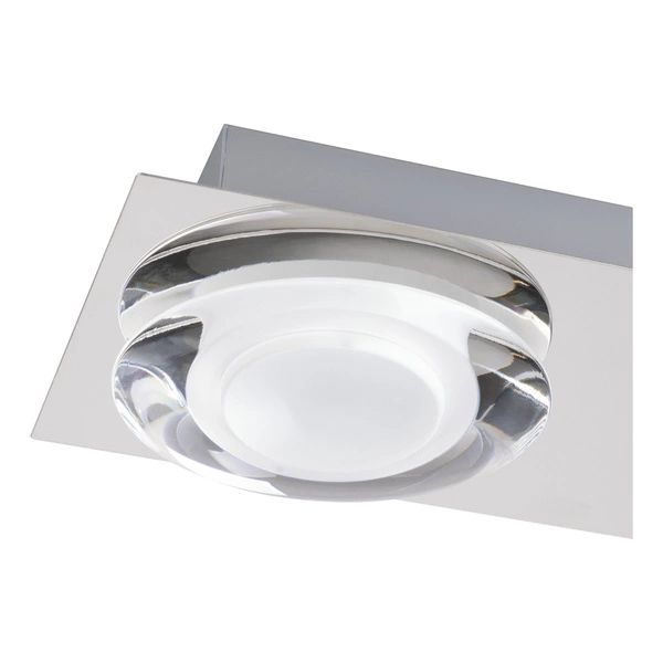Primo Ceiling Lamp Incl. 2xLED Integrated 900lm 3000K 5W Chrome Metal/Transparent Glass 9029228