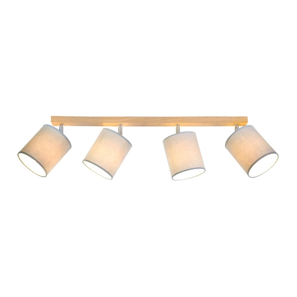 Aprillia Ceiling Lamp 4xE27 Max.25W Oiled Oak/Gray Fabric Shade 56745474