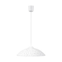 Flora Pendant Lamp 1xE27 Max.60W White Synthetic Material/White PVC Cable/White Glass 4044502