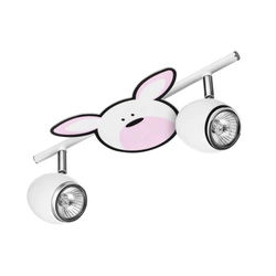 Rubby Ceiling Lamp 2xGU10 Max.50W White Metal/Chrome Metal/Multicolor Synthetic Material with Rabbit Pattern 2107202