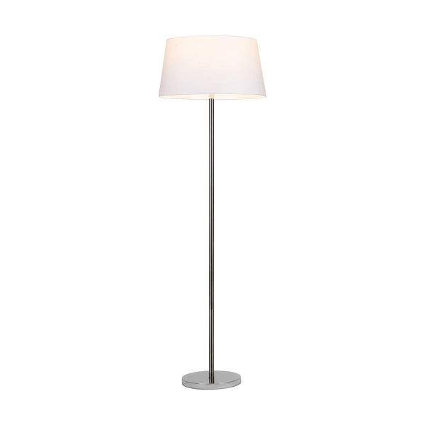 Amor Floor Lamp 1xE27 Max.60W Chrome Metal/Transparent PVC Cable/White Fabric Shade 6012803010855