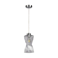 Twist Pendant Lamp 1xE27 Max.25W Metal Chrome/Transparent PVC Cable/Transparent Glass 13620128