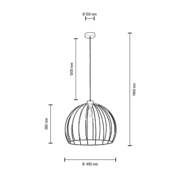Lampa wisząca Coop 1xE27 maks. 60W czarny metal/czarny kabel PVC 1882904
