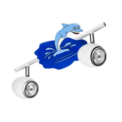 Delfin Ceiling Lamp 2xGU10 Max.50W White Metal/Chrome Metal/Multicolor Synthetic Material with Dolphin Pattern 2105202