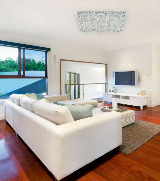 Spindle Ceiling Lamp Incl. LED Integrated 1680lm 4000K 24W Chrome Metal/Transparent Crystal 5962128