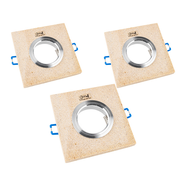 Vitar Square Zestaw Downlightów 3xGU10 Max.6W LED Piaskowiec