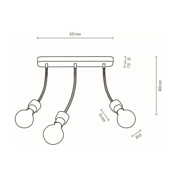 Allumer Ceiling Lamp 3xE27 Max.25W Oiled Oak/Black 5414374