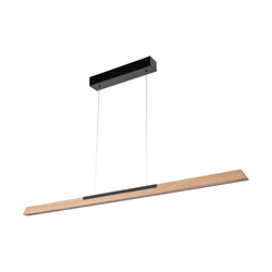 Jonas LED Pendant Lamp 24V Int.16.5W Black/Oiled Oak with Touch Dimmer/Rollizug (1180mm)